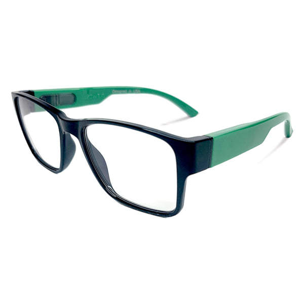Style "M" in black and Emerald with Blue Light Blocking Computer/ Gaming glasses