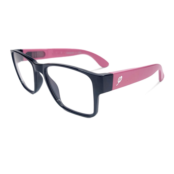 Style "M" in black and Flamingo with Blue Light Blocking Computer/ Gaming glasses