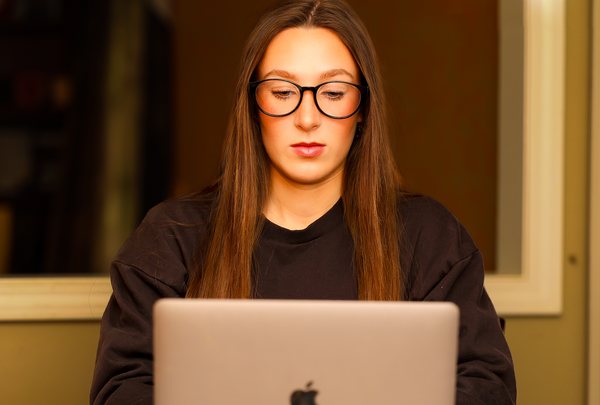 Style "O" in black and Lagoon with Blue Light Blocking Computer/ Gaming glasses