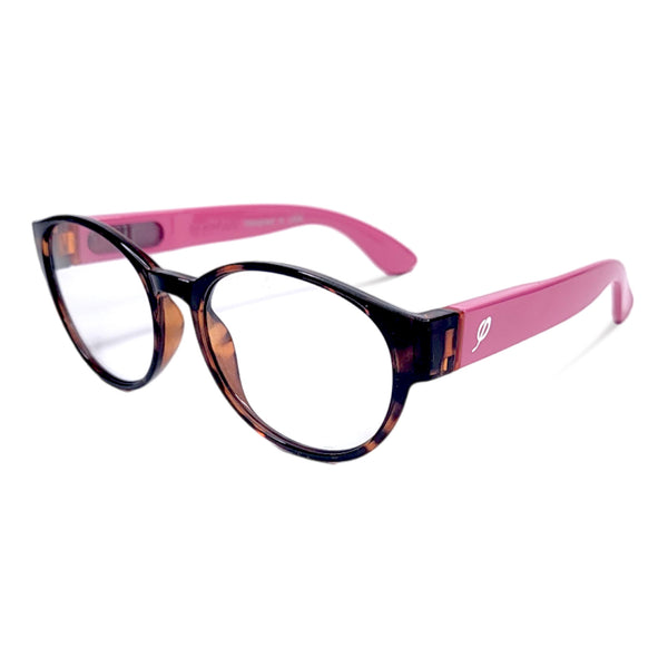 Style "O" in Amber Blend and Flamingo with Blue Light Blocking Computer/ Gaming glasses