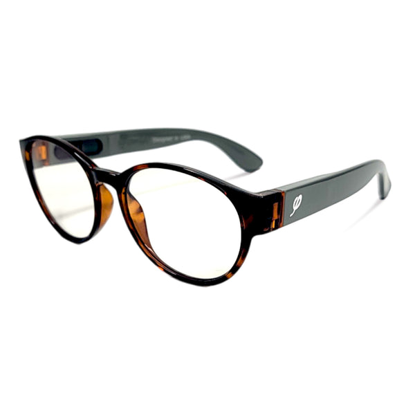 Style "O" in amber blend and Silver with Blue Light Blocking Computer/ Gaming glasses