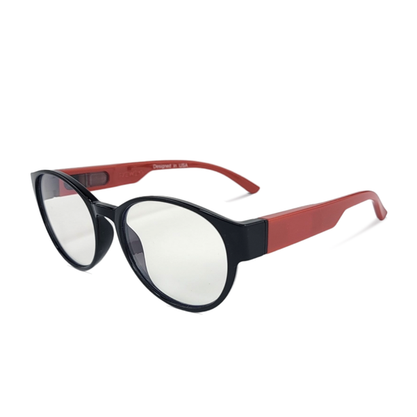 Style “O” in black and Ruby with Blue Light Blocking Computer/ Gaming glasses