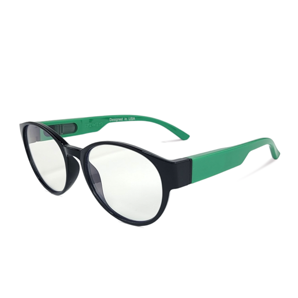 Style O in black and Emerald with Blue Light Blocking Computer/ Gaming glasses