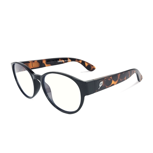 Style "O" in Black and Pebbles with Blue Light Blockers